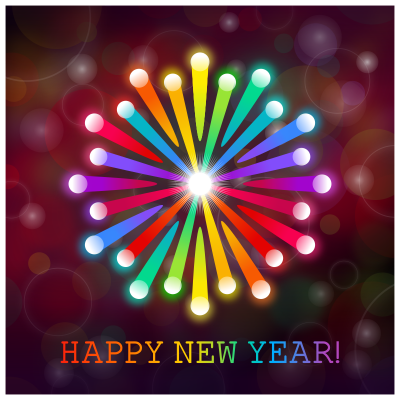 Clipart Happy New Year Card PNG Images
