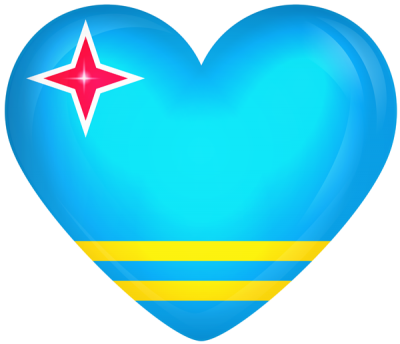 Heart Icon On Aruba Flag Image Hd PNG Images