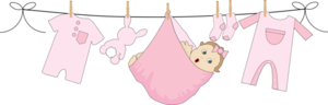 Baby Girl Hanging On Clothesline Png PNG Images