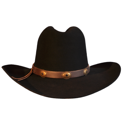 Black Wool Felt Cowboy Hat With Leather Trim Photo PNG Images