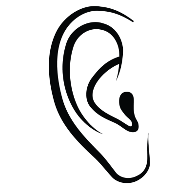 Ear Outline Black White PNG Images