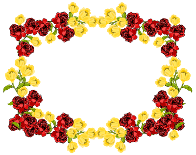  Red And Yellow Flower Frame Png PNG Images