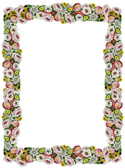 Digital Vintage Flower Frame And Border Pictures PNG Images