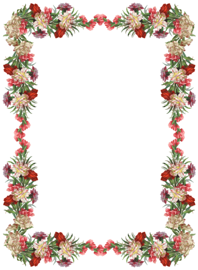 Digital Vintage Flower Frame And Border Png PNG Images