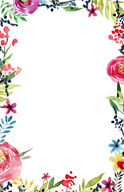 Floral Borders Invitations Png PNG Images