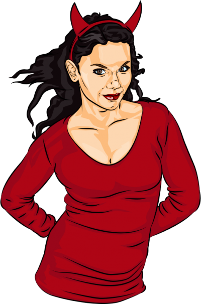 Woman In Devil Halloween Costume Png PNG Images