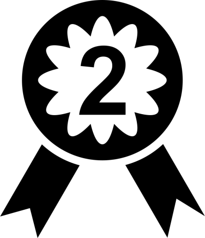 Medal With Number Two, Numbers 2 Png Icon PNG Images