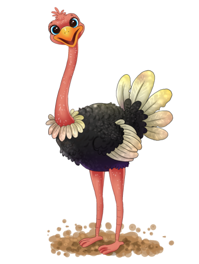 Beautiful Ostrich Clipart PNG Images