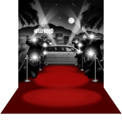 Paparazzi Hollywood With Red Carpet Floor Png PNG Images