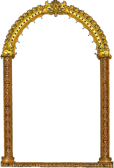 Fancy Gold Color Door Photo Frame Png Clipart PNG Images