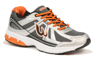 Running Shoes White And Orange Lacing PNG Images