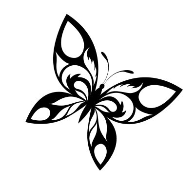 Butterfly Designs Black And White Png PNG Images