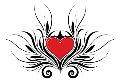 Tribal Heart Tattoo Designs Png PNG Images