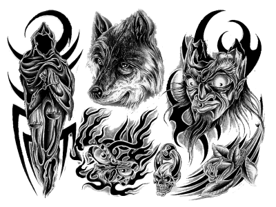 Wolf Tattoo Design Transparent PNG Images