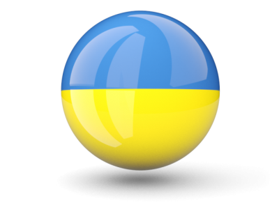Circle Ukraine Glossy Flag Picture PNG Images
