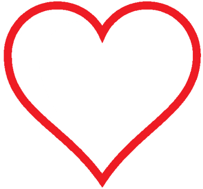 Heart Icon Red Hollow Valentine Clipart PNG Images