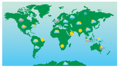 World Weather Forecast Map And Icons Clipart PNG Images