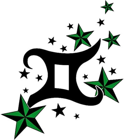 Nautical Stars And Gemini Tattoo Design Images PNG Images