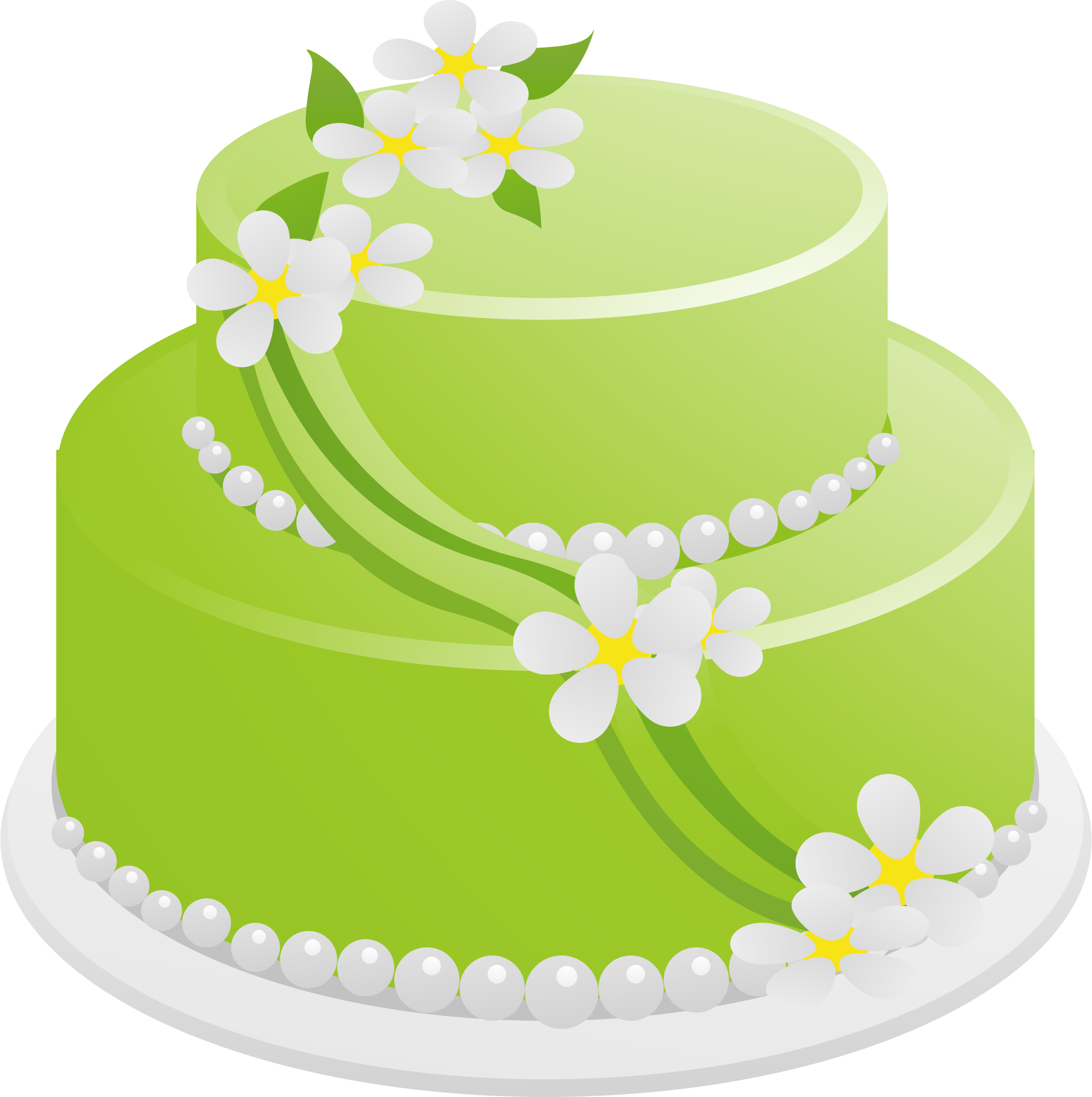 Green Flowers Birthday Cake Pictures PNG Transparent Background ...