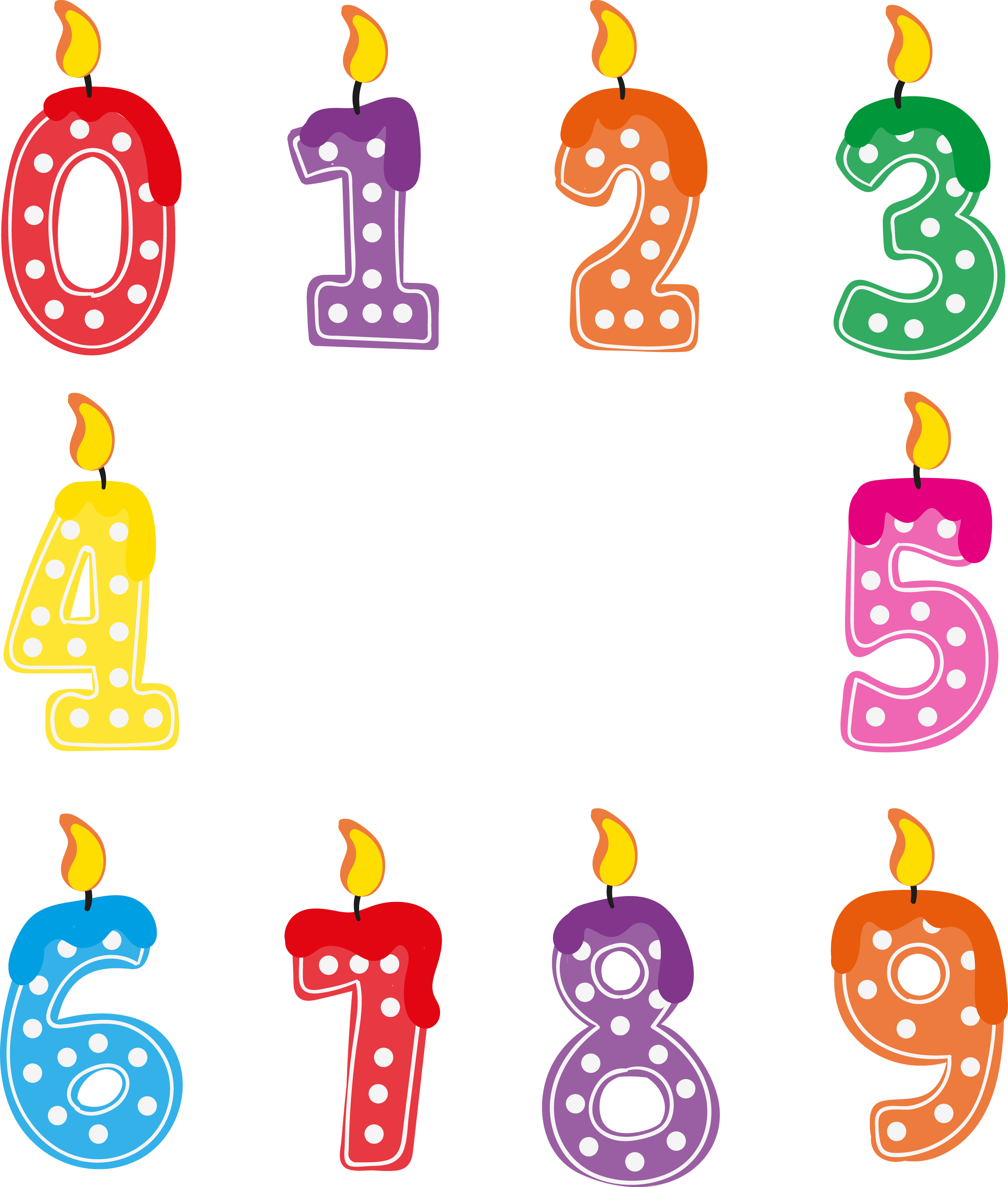 Birthday Candle Number Clipart Photos PNG Transparent Background