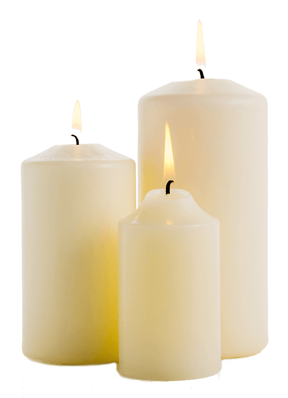 The Group Candle, Candles, Candle, Triple Image, White Candle PNG