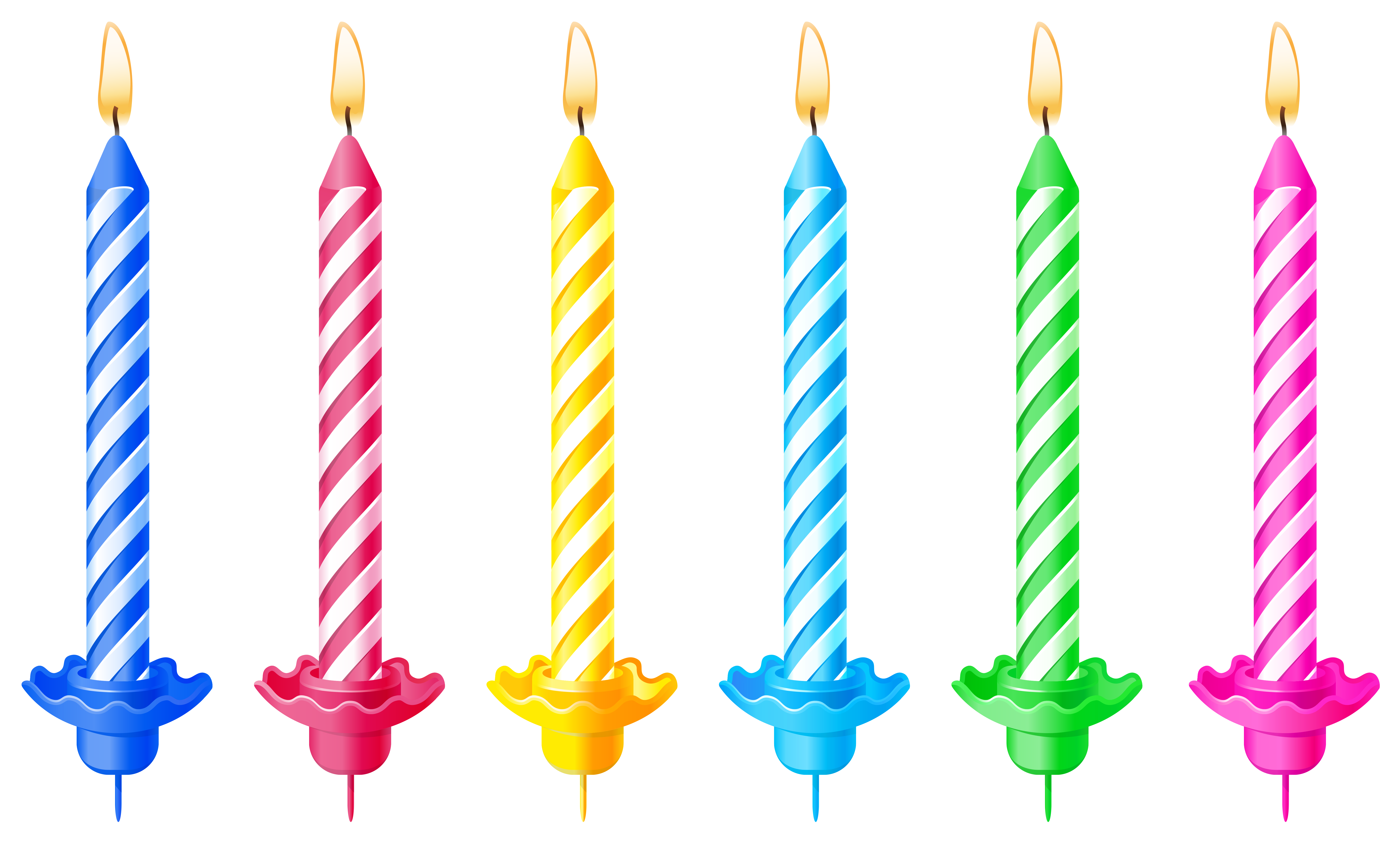 Colored Birthday Candles, Candle, A Picture Of 6 Years PNG Transparent