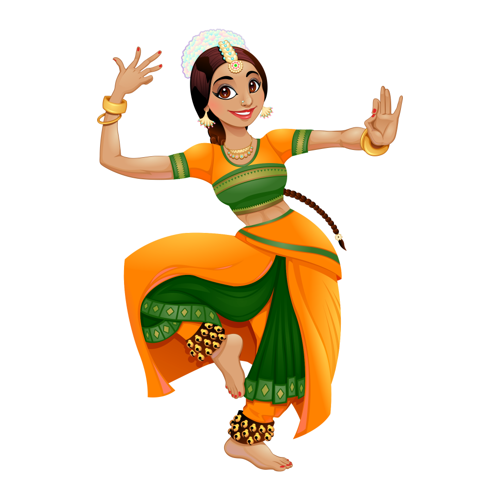 Indian Outfit And Dancing Girl Design PNG Transparent Background ...