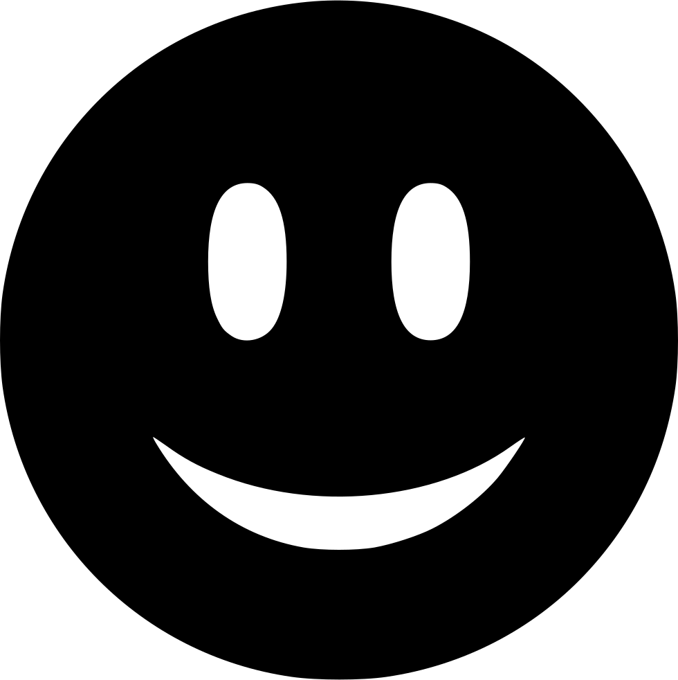 Black Smiley Face Icon PNG Transparent Background 980x982px - Filesize