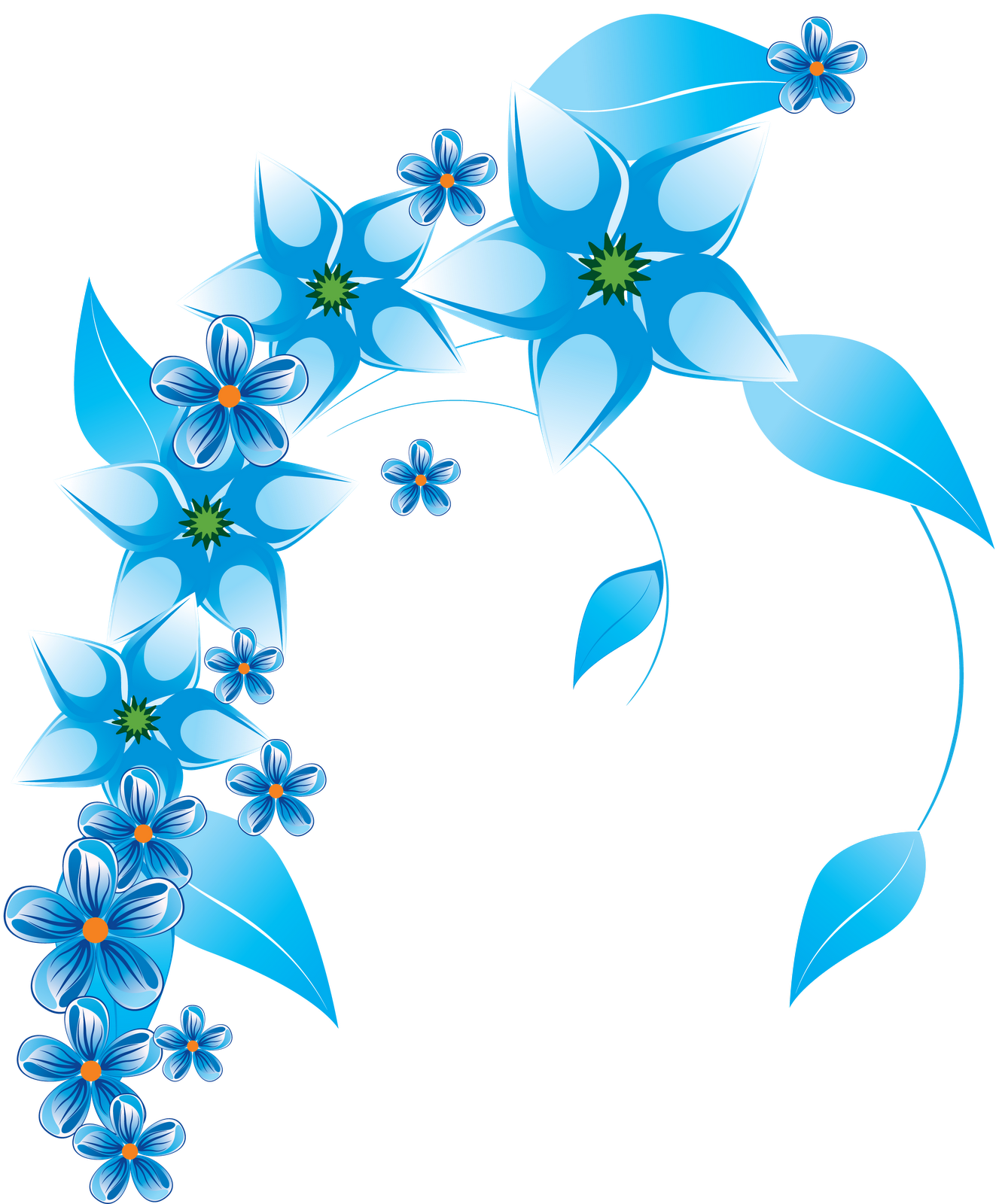 Blue Flower Vectors Various Images PNG Transparent Background