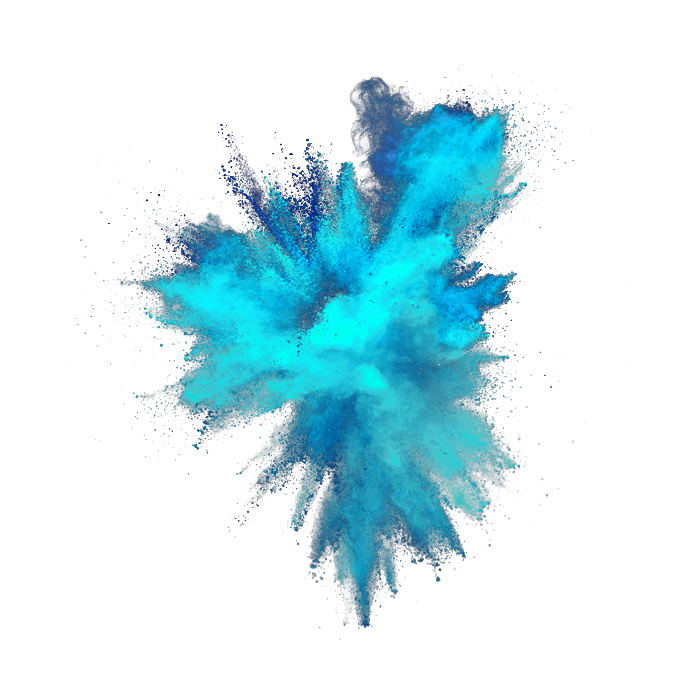 Blue Color Powder Explosion PNG Transparent Background 700x700px