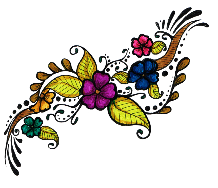 Flower Tattoo Design Clipart PNG Transparent Background 900x774px