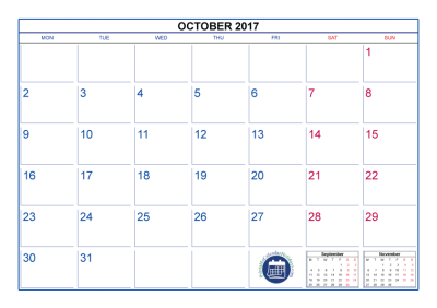 October 2017 Calendar Png Pictures PNG Images
