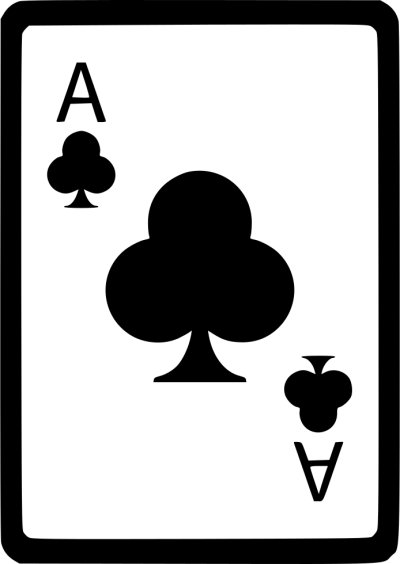 Ace clubs cards poker svg png icon free download cut out