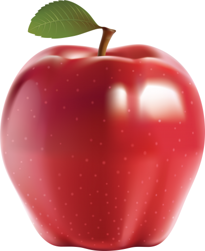 Apple Fruit With Leaf Cut Out Png PNG Images
