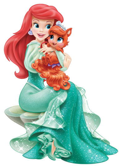 Baby Disney Princess Ariel With Cute Kitten Transparent Pictures PNG Images