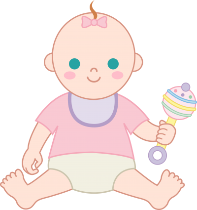 Baby Girl With Rattle Png PNG Images