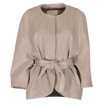 Alberta Ferretti Wool Cashmere Belted Blazer Jacket Pictures PNG Images