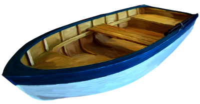 Blue Painted Wooden Boat Png Background PNG Images
