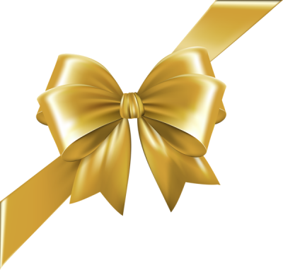 Gold ribbon, bow transparent png 