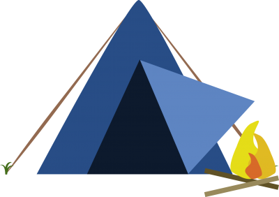 Illustration Of Blue Camping Tent And Fire Hd Transparent PNG Images