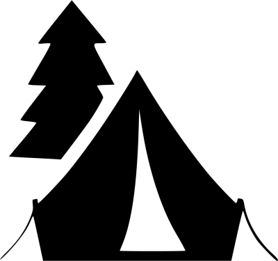 Camping Tent Hd Free And Tree Black image PNG Images