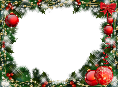Christmas Border Red Balls Frame Transparent Png Background PNG Images