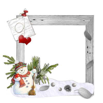 Christmas Border Winter Snowman Frame Transparent Background PNG Images