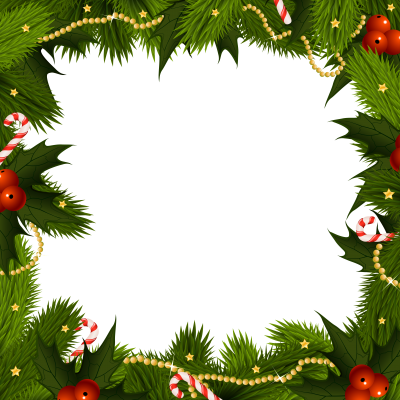 Green Leaf Christmas Border Frame Png Background Transparent PNG Images