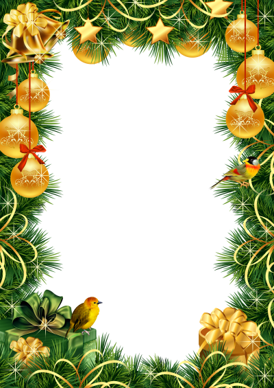 Surrounded By Yellow Ornaments Christmas Border Transparent Png Background PNG Images
