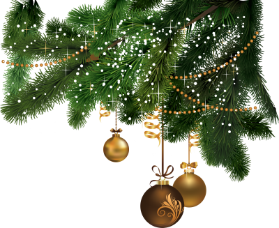 Golden Christmas Decoration, Decorated Tree Png Transparent PNG Images