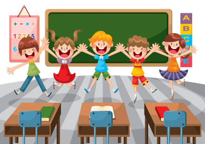 students in classroom clipart