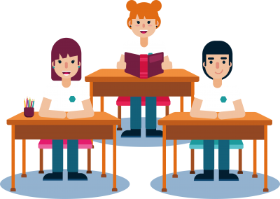 Illustration Diligent Students In Classroom Transparent Background PNG Images