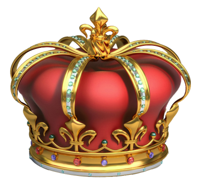 King Crown Red And Gold Plated PNG Images