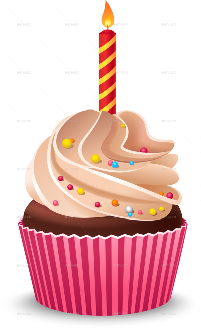 Burning Candle And Birthday Cupcake Png Hd Images PNG Images